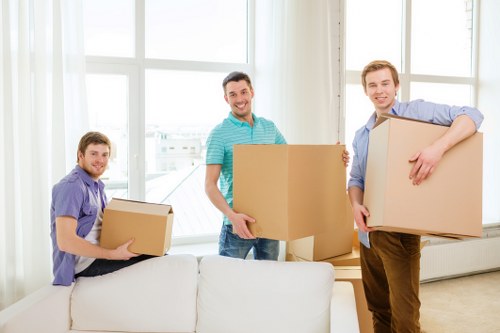 Removal van service team completing a careful and controlled move